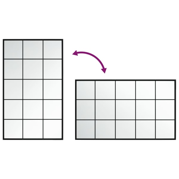 Väggspegel svart 100x60 cm metall Default Title