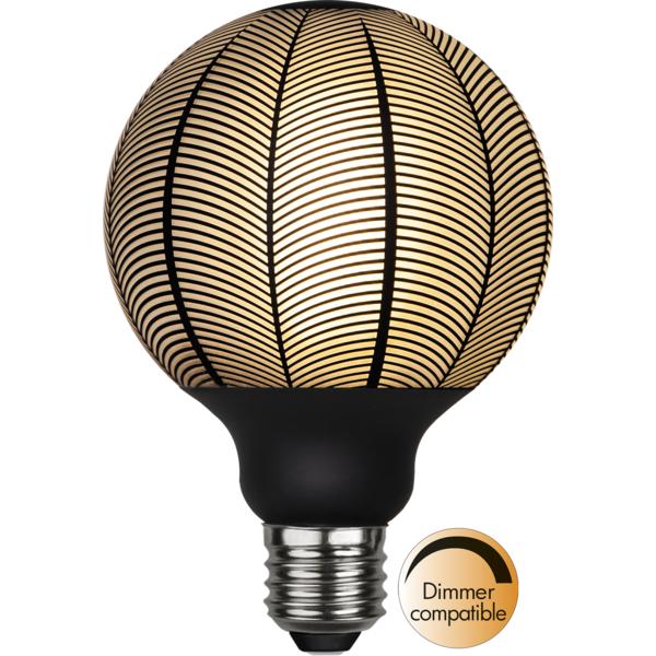 LED-lampa E27 Graphic G95 Dim Svart