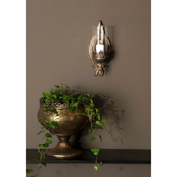 A Lot Decoration - Ljushållare till vägg - Guldbrun 11x27cm