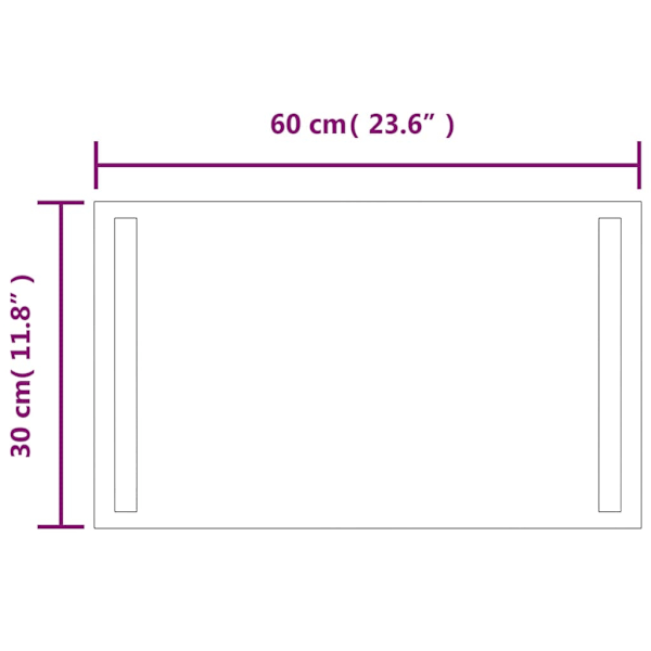 Badrumsspegel LED 30x60 cm Default Title