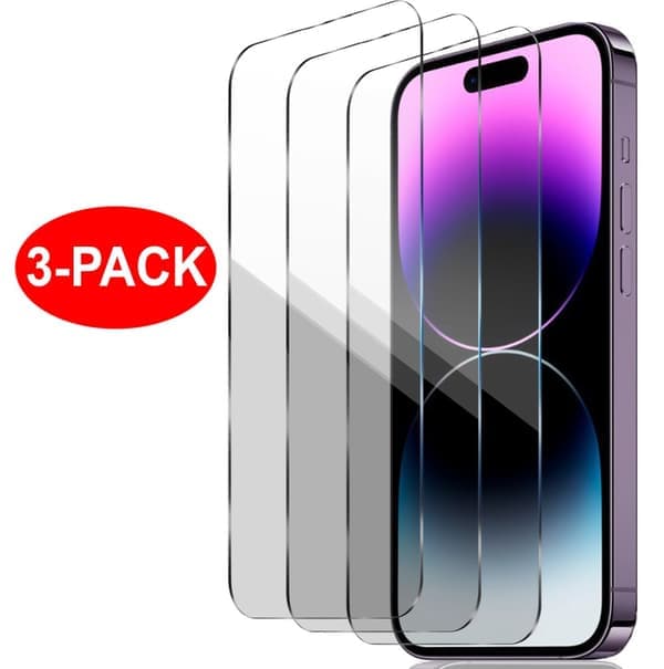 3-Pack - iPhone 14 Plus - Härdat Glas Skärmskydd Transparent
