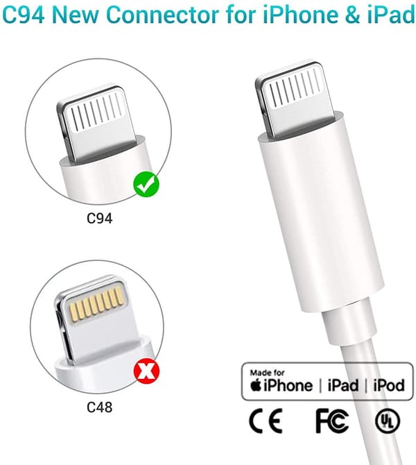 iPhone-laddare Typ c till Lightning-kablar 3-pack 1M 1 m