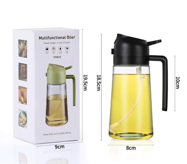 Premium 2-i-1 Oljeflaska i Glas 470 green