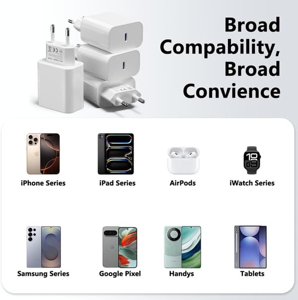 iPhone laddningsadapter 4-pack 20w adaptrar snabbladdningsadapter