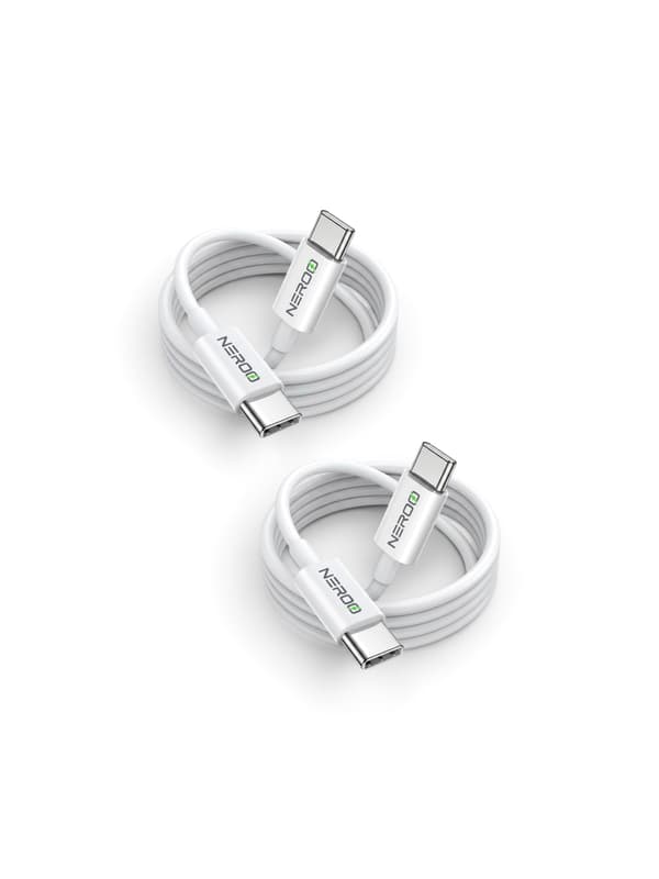 NEROO iPhone Laddare USB-C till USB-C 2 m – 2-pack, Snabbladdningskabel för iPhone, iPad & USB-C-enheter 2 m