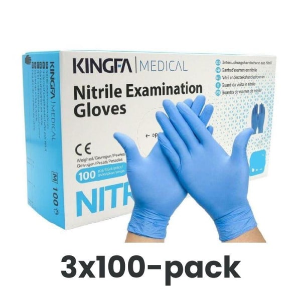 Kingfa Nitril Handsker Blå Str. S 3x100-pak