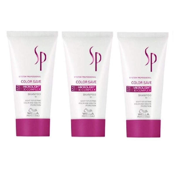 Wella SP Color Save Microlight 3D Schampoo 30ml 3-pack