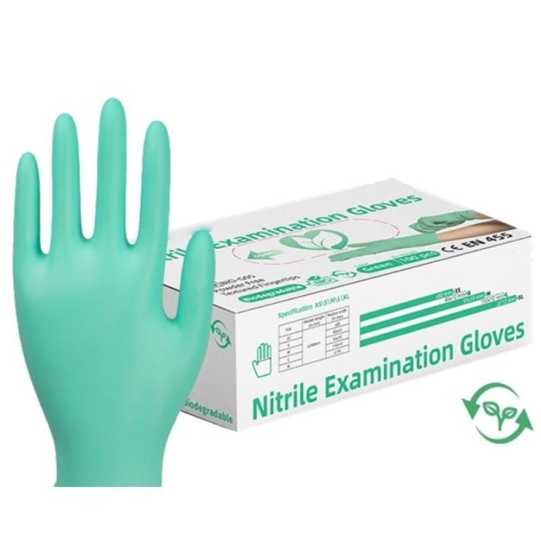 Biologisk nedbrydelige handsker Grøn Str. L 100-pak