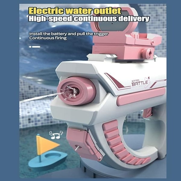 Elektrisk Vandpistol 10 m Rækkevidde, Automatisk Vandspreder, Sommerlegetøj pink