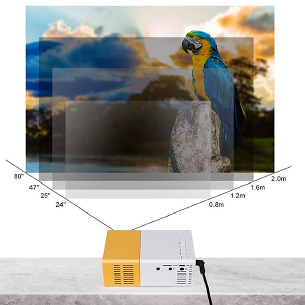 Mini projektori, Full HD kannettava projektori, Ulkoilmaelokuvateatteriprojektori Yhteensopiva HDMI:n, USB:n, älypuhelimen, tabletin, PC:n, TV-tikun, AV:n ja Micro SD -kortin kanssa