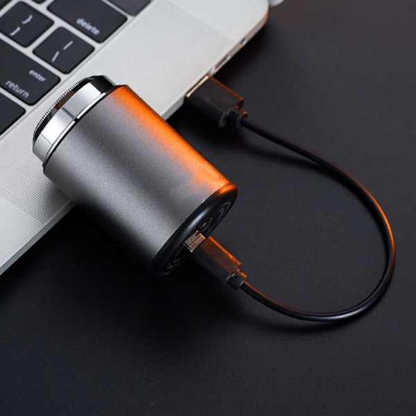 Mini Elektrisk Rakapparat, Portabel Mini Elektrisk Rakapparat för Män, Vattentät Rakapparat Elektrisk Skäggtrimmer för Hem, Bil, Kontor, Affärsresa (Grå) Gray