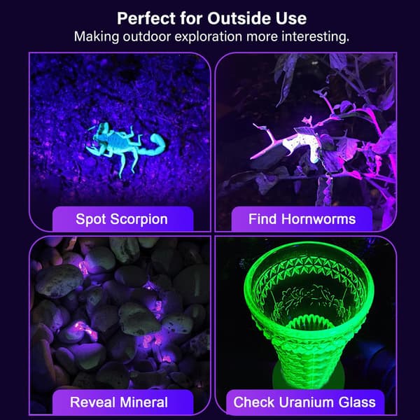 UV-taskulamppu 100 LEDillä