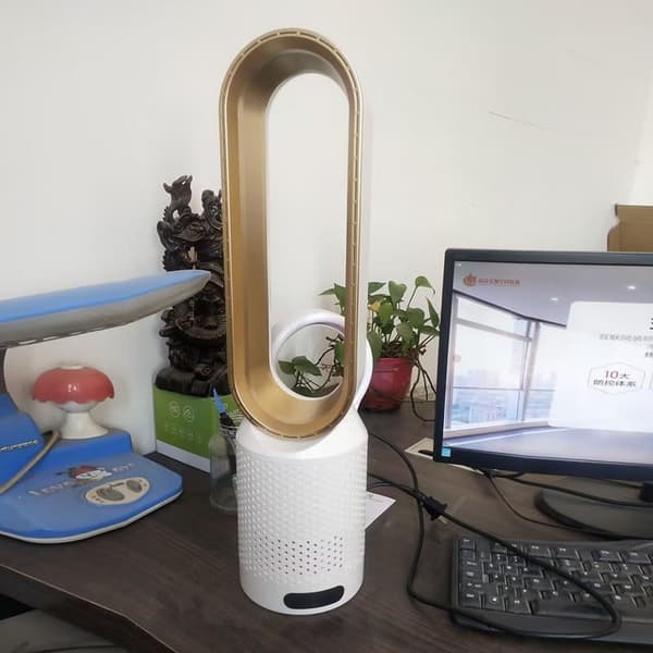 Bladløs gulv- og tårnventilator med 90° svingning, 120 min timer, 1–8 tilstande, touchpanel og nem rengøring Silver
