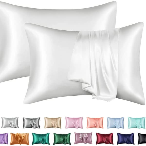 2-pack Satin Pillowcase - Pillow Cover - Silky and Soft, Multiple Color Choices - 50 x 75cm Off-White