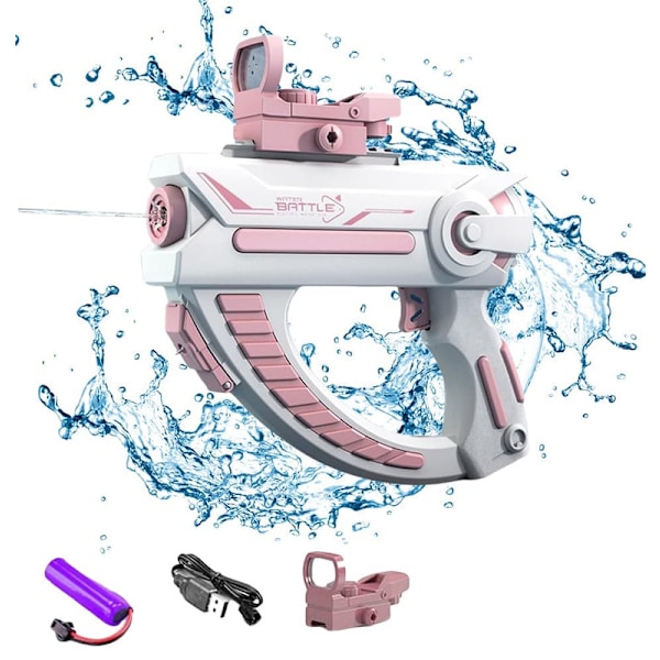 Elektrisk Vandpistol 10 m Rækkevidde, Automatisk Vandspreder, Sommerlegetøj pink