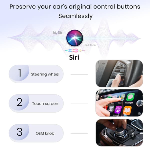 2-i-1 Trådløs CarPlay-adapter til iPhone/Android, Mini-størrelse Kablet til Trådløs CarPlay med Adapter sort