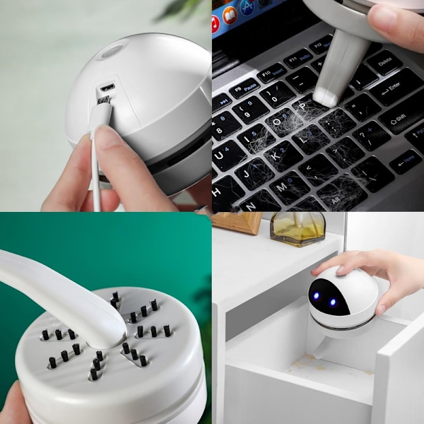 Trådlös mini bärbar bordsdammsugare, USB-uppladdningsbar, hög sugkraft för rengöring av smulor, hem