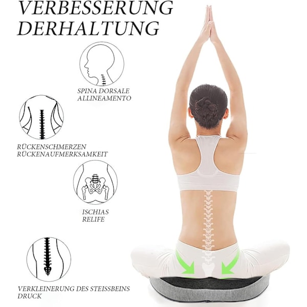 Orthopedic Seat Cushion / Seat Pad - Relieves the Tailbone Cushion / Pad (Dark Gray And Light Gray) Dark Gray And Light Gray