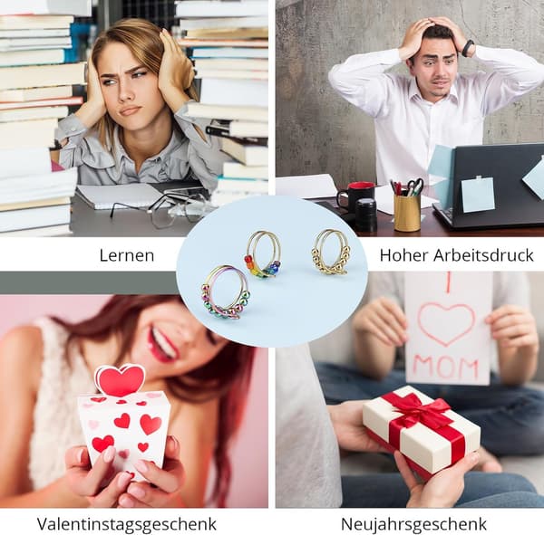 7 st Fidget ångest ringar Justerbara ringar set Justerbara ringar Fidget ringar Dampärlband,Stackbara Färgglad