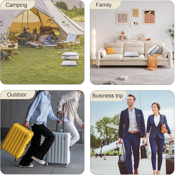 7-delars reseorganisatör set – kompressionspåsar & packkuber för ryggsäck och resväska beige