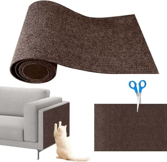 Self-adhesive cat scratching pad, wall protector for scratching pad, scratching pad for sofa, cat scratching mat, corner DIY Brown 40cmx100cm