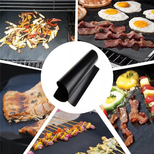 5-Pack - Grillmåtte / Non-Stick Måtte til Grill 33 x 40 cm sort