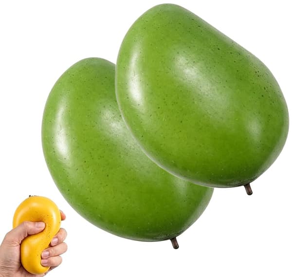 2026 Ny model Squishy Mango Klemmelegetøj, Sikker Stressbold, Realistisk Mango Stresslegetøj, Fidget Sensorisk Legetøj til Børn 2-st, Mango