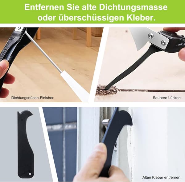 5-in-1 Silicone Cleaning Tool Set – Caulking Scraper / Silicone Scraper / Sealing Tool - 6 Replaceable Tips