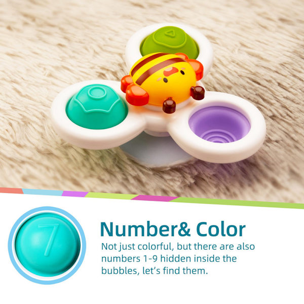 3-pakka - Fidget Spinner imukupilla lapsille - Pyörivä lelu