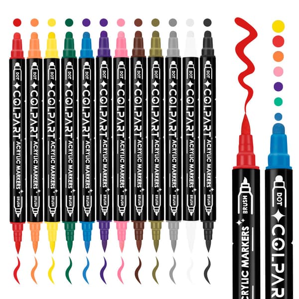 12-pack - Felt-tip pens - Double-sided pens multi-color