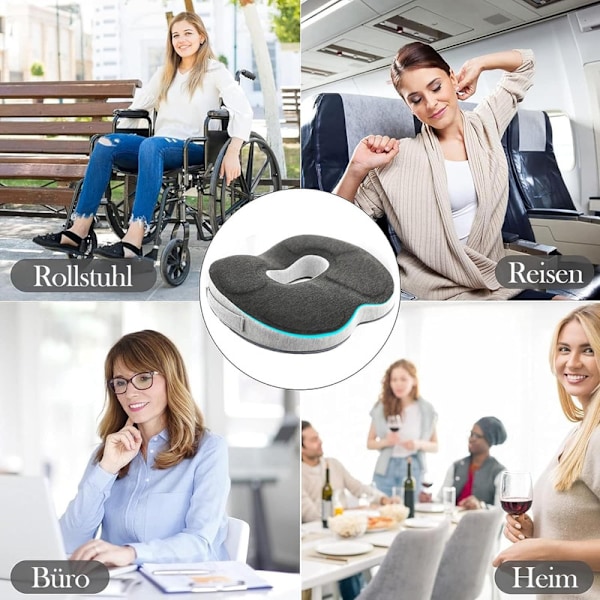 Orthopedic Seat Cushion / Seat Pad - Relieves the Tailbone Cushion / Pad (Dark Gray And Light Gray) Dark Gray And Light Gray