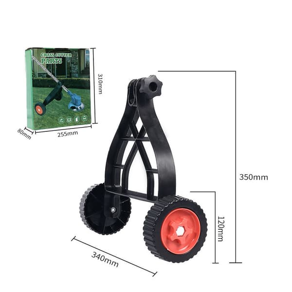 Universal Lawn Mower Wheel Support Wheel with Bracket, Mobile and Adjustable Wheel System for Grass Trimmer and Brush Cutter Extra Wheel