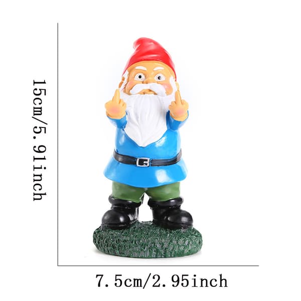 15 cm langfinger havetomte, sjove havepynt blå