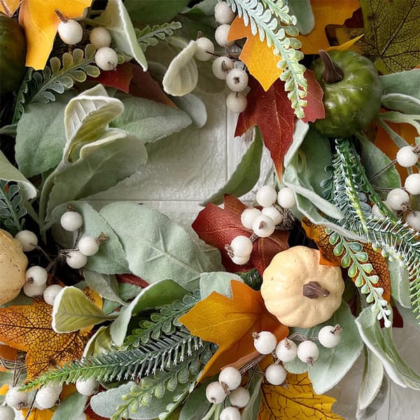 Efterårskranse kunstig julekrans dekor efterårshøstkranse til halloween påske høstfest 45 cm
