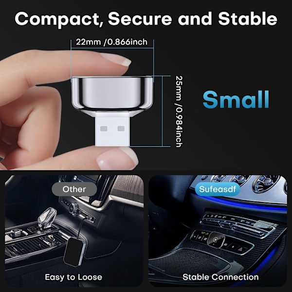 2-i-1 Trådlös CarPlay Adapter Android Auto Trådlös Adapter Smart Mini Box USB Dongel Plug and Play WiFi Snabb Anslutning