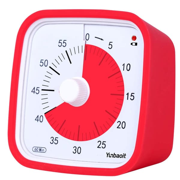 Visuel Timer til Klasseværelse & Børn - 60 minutter rød