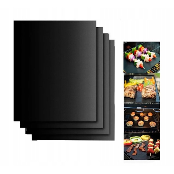 5-Pack - Grillmåtte / Non-Stick Måtte til Grill 33 x 40 cm sort