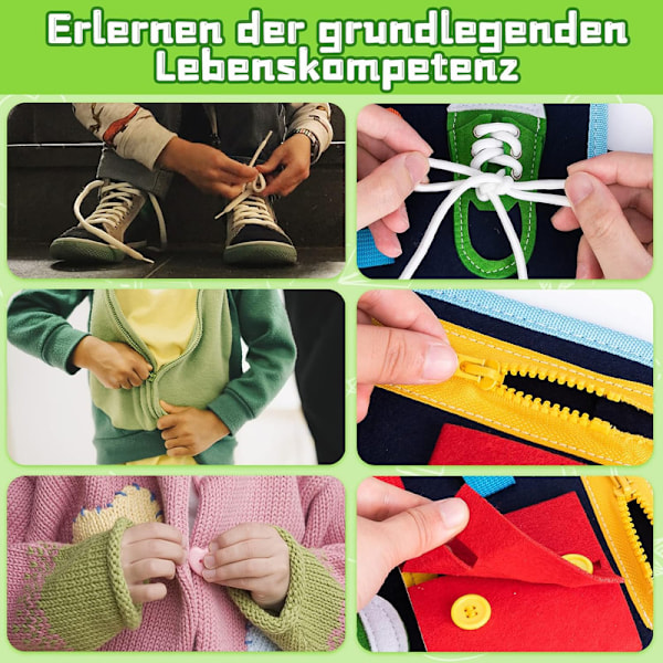 Montessori Busy Board 20-i-1, Læringslegetøj til 1-4 År, Bærbart Rejselegetøj