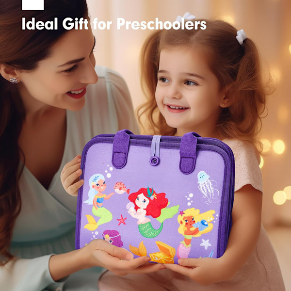 Montessori Busy Board 8-i-1, Lärande Leksak för 3-Åringar, Portabel Present till Flickor