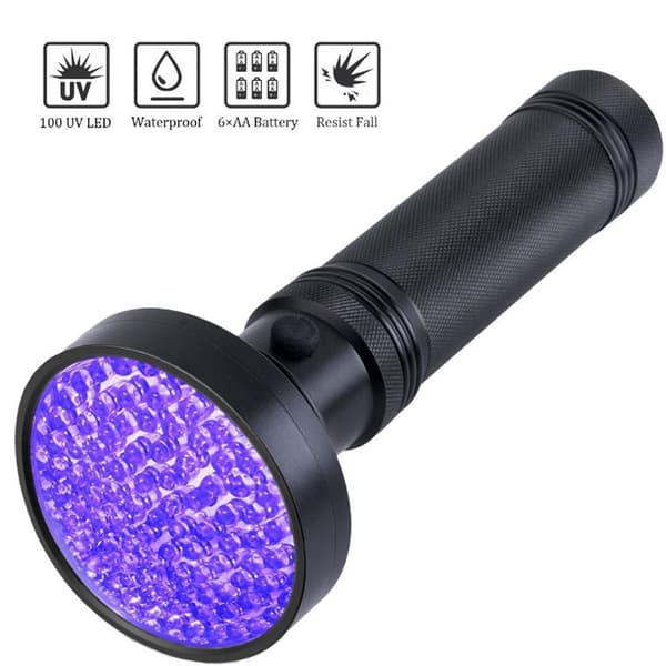 UV-taskulamppu 100 LEDillä