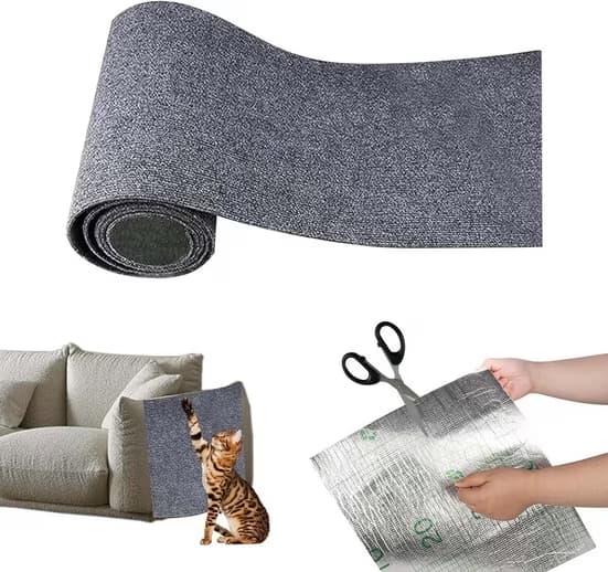 Self-adhesive cat scratching pad, wall protector for scratching pad, scratching pad for sofa, cat scratching mat, corner DIY Dark Gray 40cmx100cm