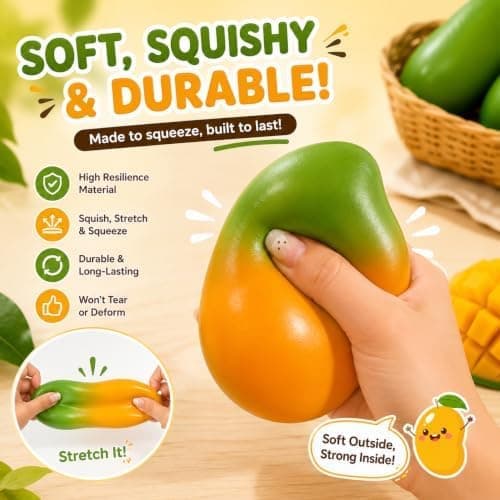 Rapea Mango Squishy Asmr Helmellä Täytetty, Hitaasti Kohoava Puristeltava Mango 2-st, Mango