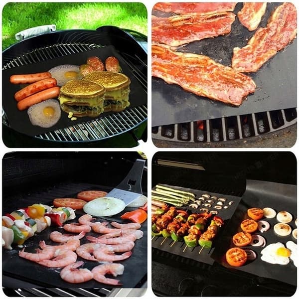 5-Pack - Grillmåtte / Non-Stick Måtte til Grill 33 x 40 cm sort