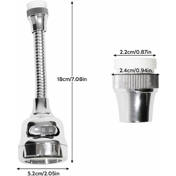 Modi Hane Udvidet Sprayhoved Hane Udvidet Filter 360° Roterende Vandbesparende Diffuser Roterende Spray Diffuser