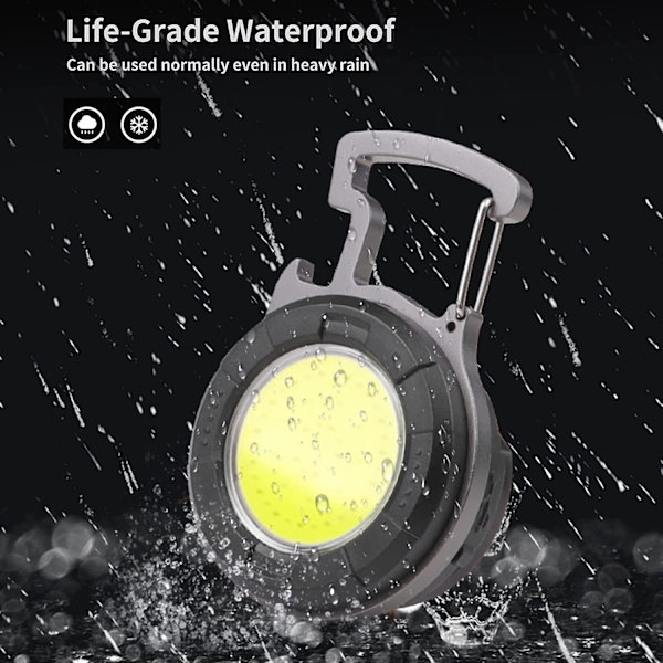 Mini LED lommelygte COB bærbar arbejdslampe lille nøglering vandtæt lommelygter genopladelig LED arbejdslampe flaskeåbner til camping nødsituation lys