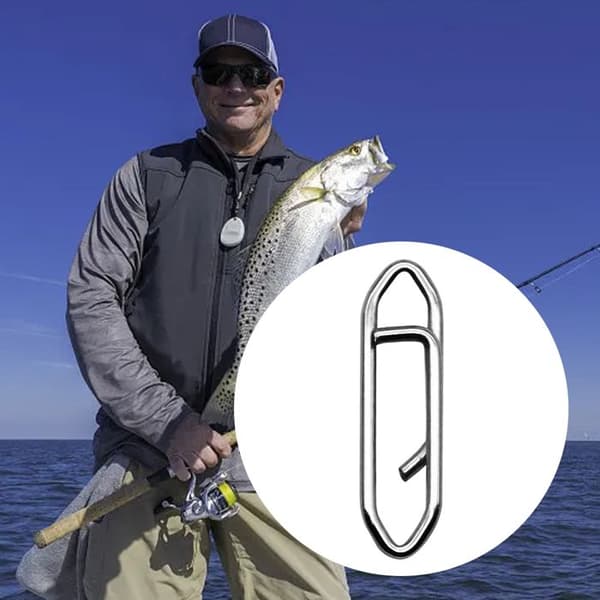 10 fiskehakar, rostfritt stål, snabbyte, lätta, för sött och salt vatten.