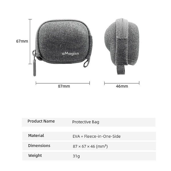 Kroppsväska för Go 3 Fodral Mini Förvaring Sportkamera Tillbehör Förvaringsväska