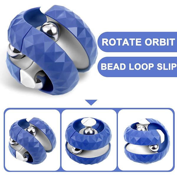 4-pak Orbit Ball Leke, Fidget Cubes Toppspinner, Som Stressavlastende Gaver & Kreative Avspenningsleker, Puslespill for Barn og Voksne