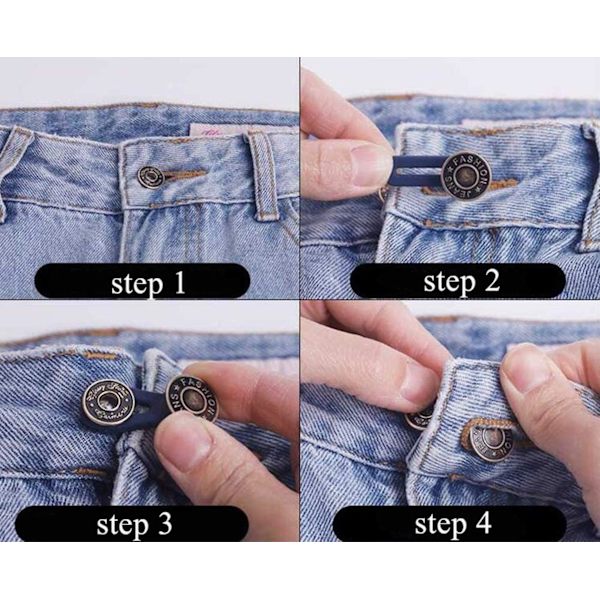 6 st byxor förlängningsknapp midjebandsförlängningsknappar för män och kvinnor, jeans midjeförlängning metallknappar utan sömnad