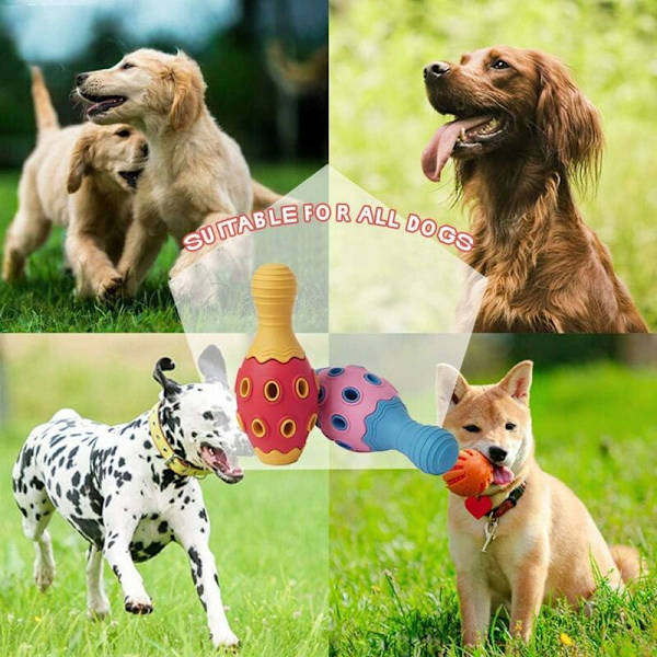 Tuggsäker hundtugg i nötköttsmak, multifunktionellt husdjurspussel, läckande boll, bowlingboll, ljud